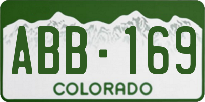 CO license plate ABB169
