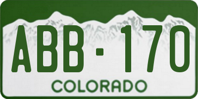 CO license plate ABB170