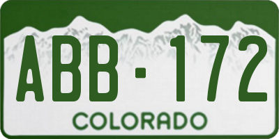 CO license plate ABB172