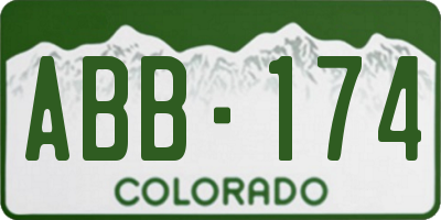 CO license plate ABB174