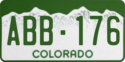 CO license plate ABB176