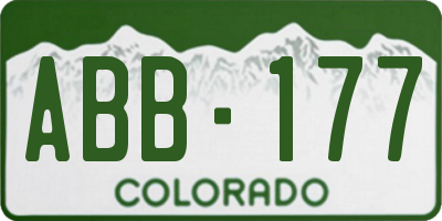 CO license plate ABB177