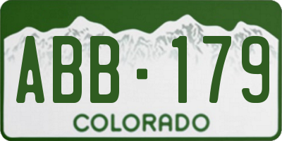 CO license plate ABB179