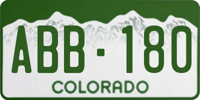 CO license plate ABB180