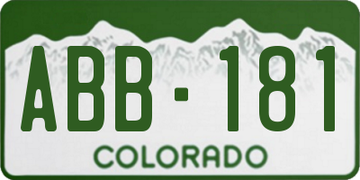 CO license plate ABB181