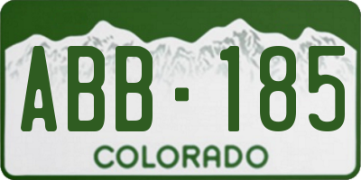 CO license plate ABB185