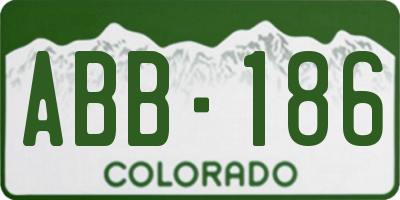 CO license plate ABB186