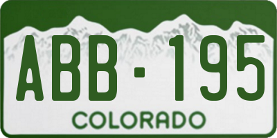 CO license plate ABB195