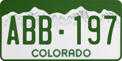 CO license plate ABB197