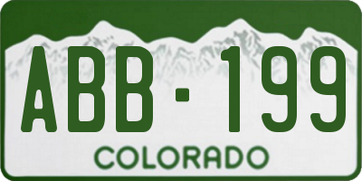 CO license plate ABB199