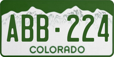 CO license plate ABB224
