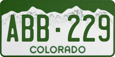 CO license plate ABB229
