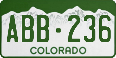 CO license plate ABB236