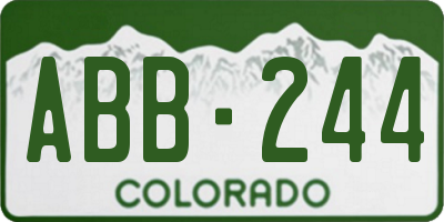 CO license plate ABB244