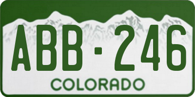 CO license plate ABB246