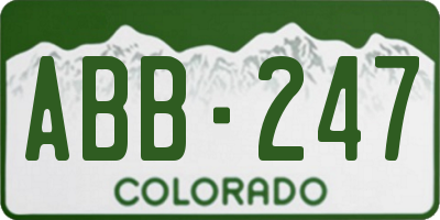 CO license plate ABB247