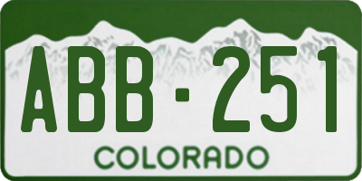 CO license plate ABB251