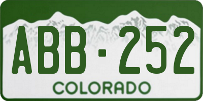 CO license plate ABB252