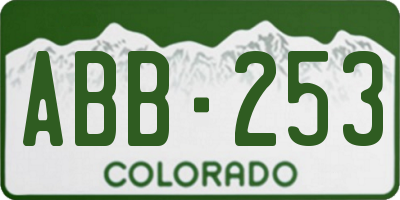 CO license plate ABB253