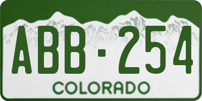 CO license plate ABB254