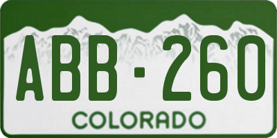 CO license plate ABB260