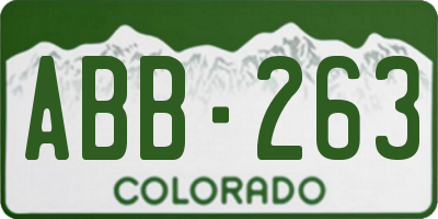 CO license plate ABB263