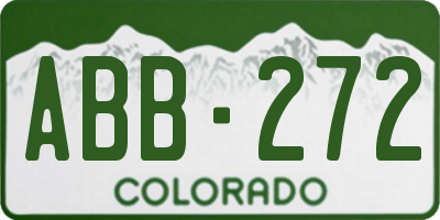 CO license plate ABB272