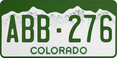 CO license plate ABB276