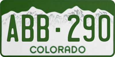 CO license plate ABB290