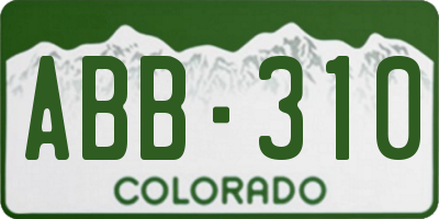 CO license plate ABB310