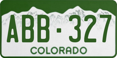 CO license plate ABB327
