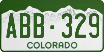 CO license plate ABB329
