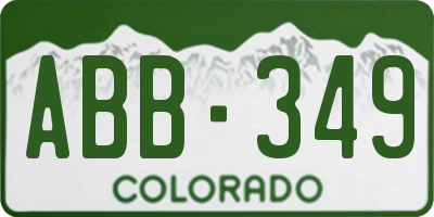 CO license plate ABB349