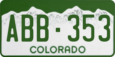 CO license plate ABB353
