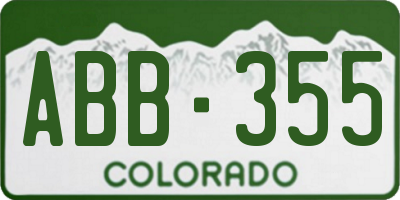 CO license plate ABB355