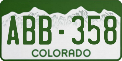 CO license plate ABB358