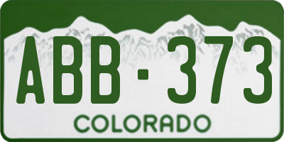 CO license plate ABB373