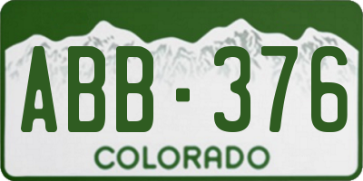 CO license plate ABB376