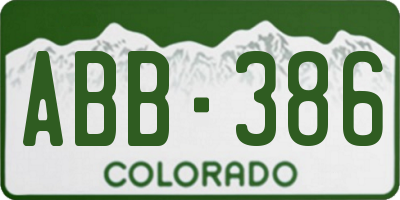 CO license plate ABB386