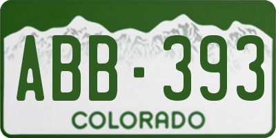 CO license plate ABB393