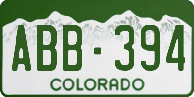 CO license plate ABB394