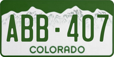CO license plate ABB407