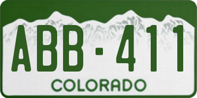 CO license plate ABB411