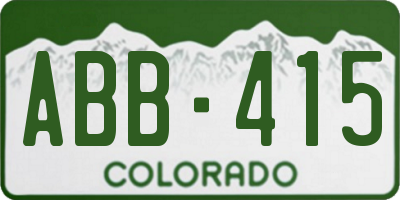 CO license plate ABB415