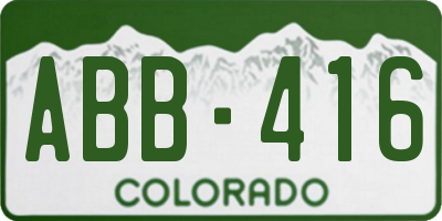 CO license plate ABB416