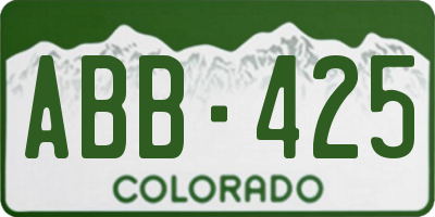 CO license plate ABB425