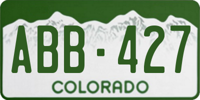 CO license plate ABB427