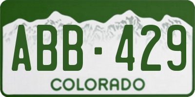 CO license plate ABB429