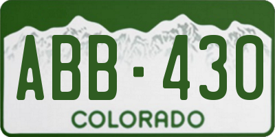 CO license plate ABB430