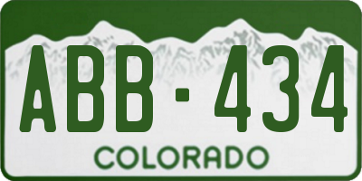 CO license plate ABB434